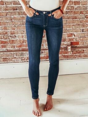 Classic High-Rise Skinny Jeans - Dark Blue